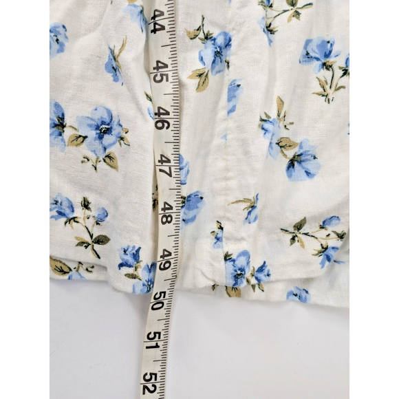 Old Navy Linen Blend Floral Midi Dress Sz M Tall Cottagecore Milkmaid Feminine - Picture 13 of 13